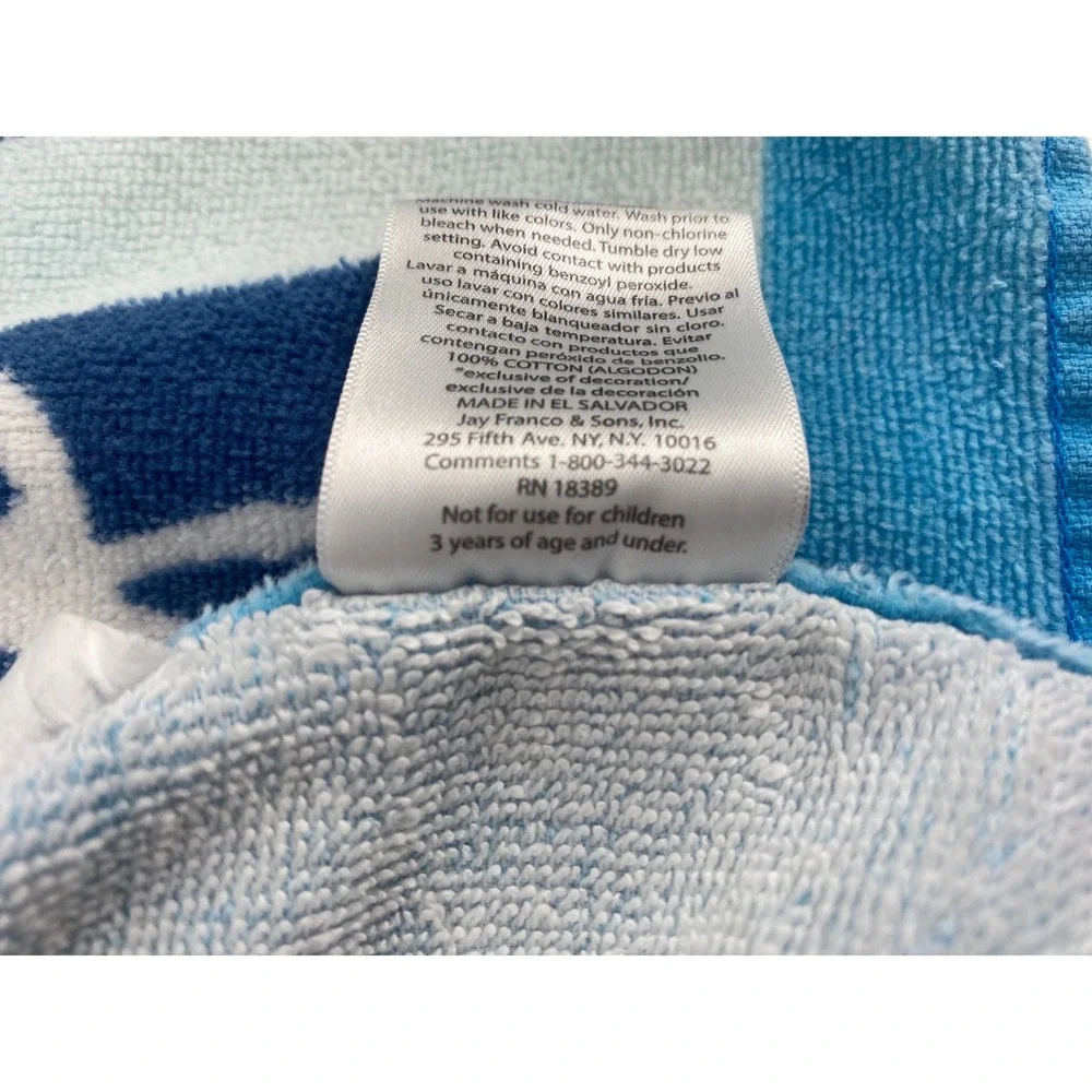 Disney Toy Story Hooded Bath Towel Woody Buzz Lightyear Blue Cotton Kids 20x22